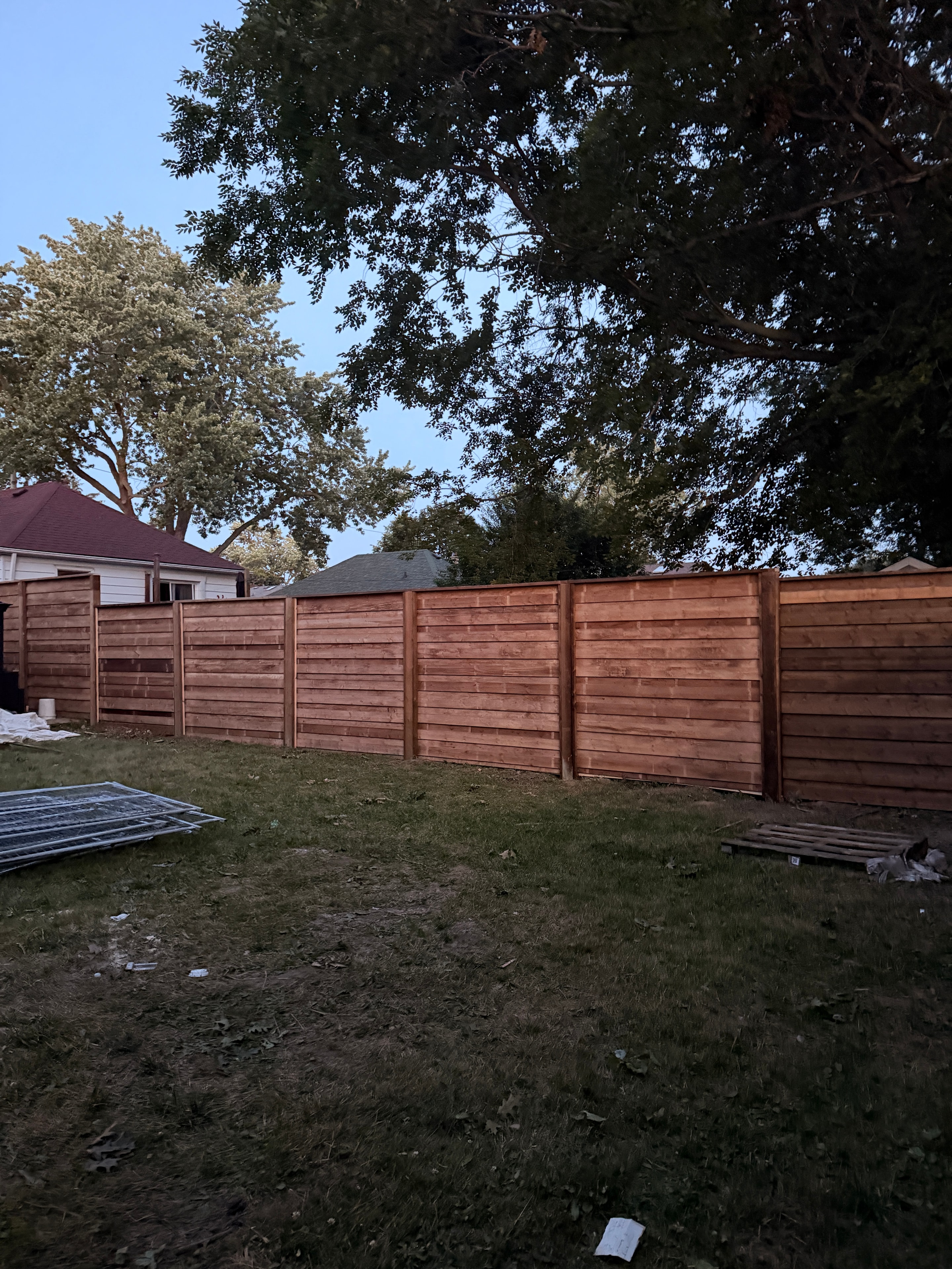 Horizontal Pressure-Treated Privacy Fence